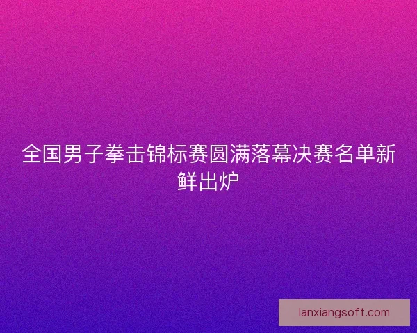 全国男子拳击锦标赛圆满落幕决赛名单新鲜出炉